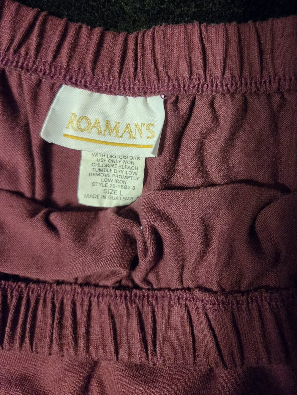Roaman's Casual Comfortable Elastic Waist Birgundy Midi Skirt Women's Large - Picture 3 of 7